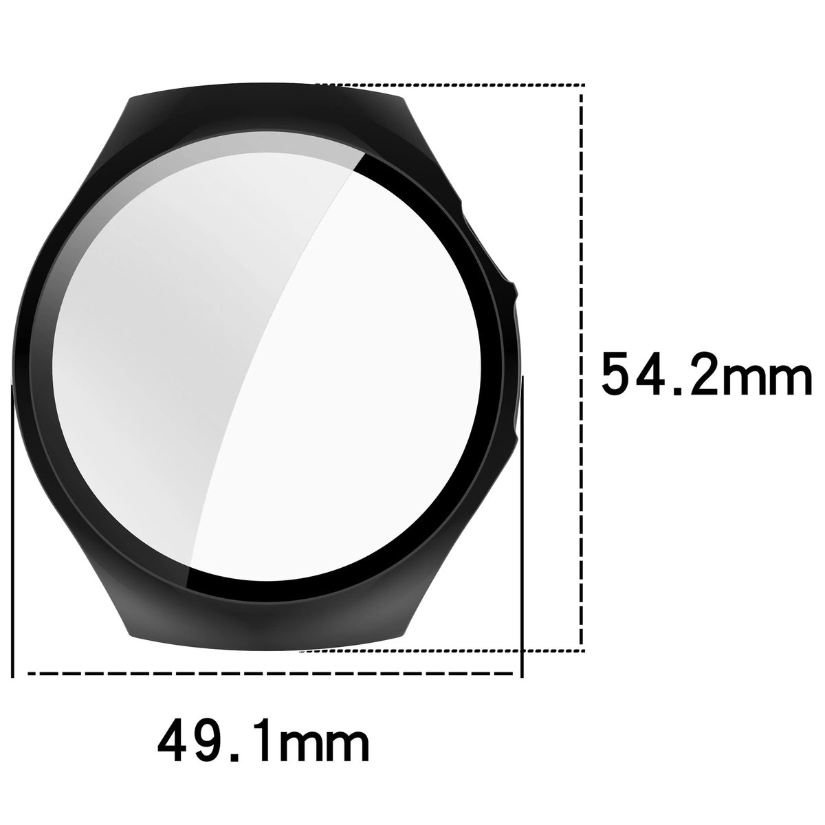 Wymiary etui Bizon Case Watch Adamo do Huawei Watch 5 46 mm